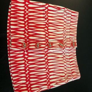 TIBI SKIRT RED AND WHITE
